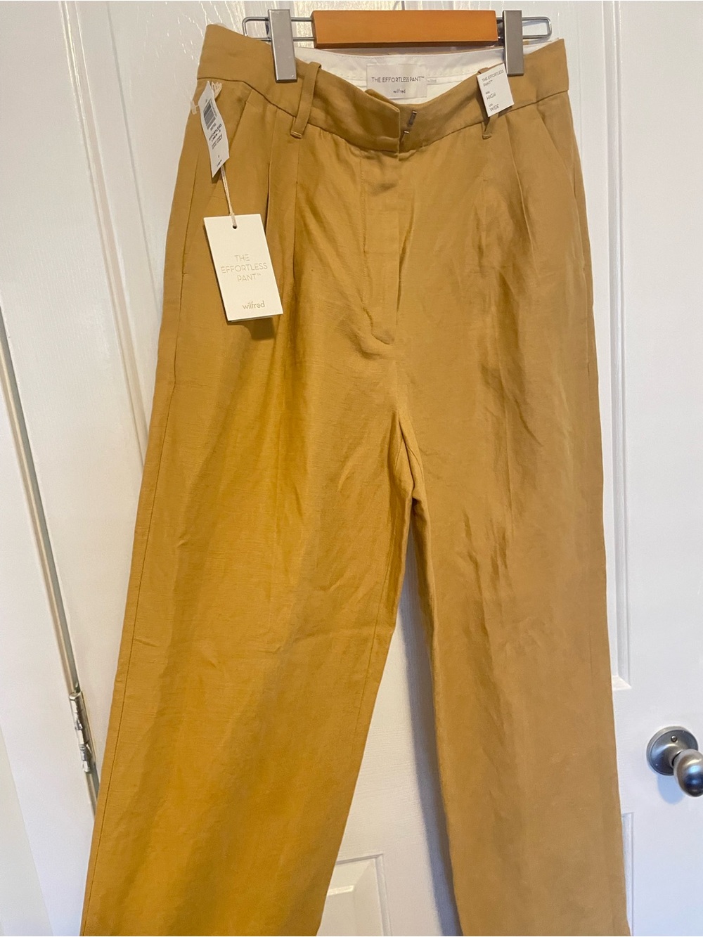 Wilfred Wide-Leg High-Rise Pants in Camel